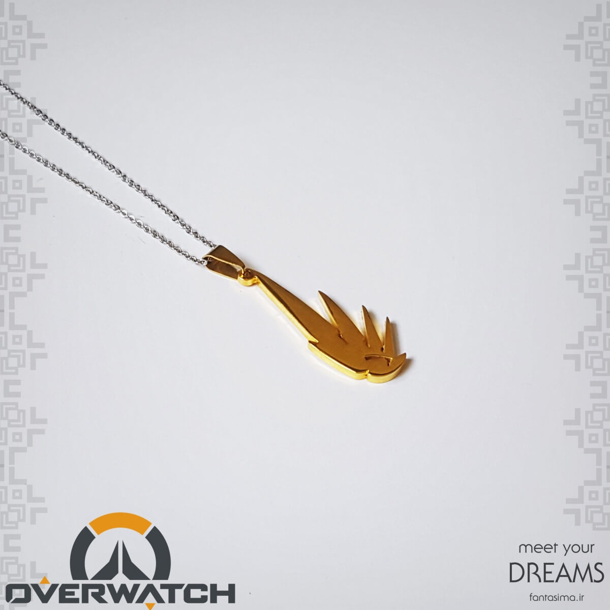 گردنبند استیل نماد مرسی -اورواچ - طلایی